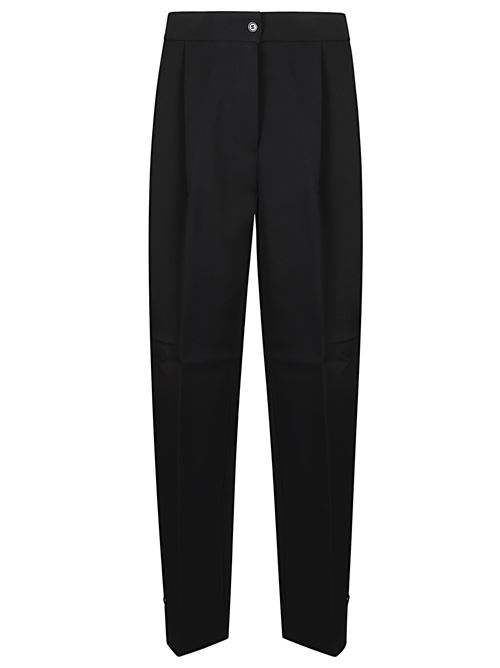 Pantalone nero di THE FRANKIE SHOP caratterizzati da piega sul davanti, chiusura con zip e bottone e passanti per cintura. THE FRANKIE SHOP | DOYERPAFS21080100